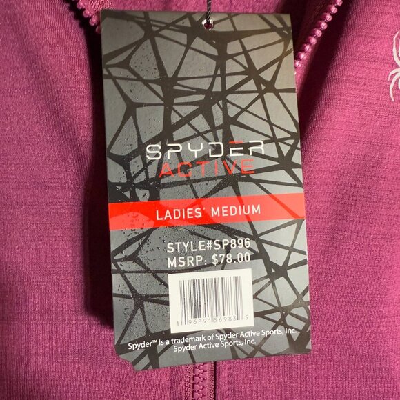 NWT Spyder Active Full Zip Fleece Jacket Womens Medium Purple Soft Shell Outdoor - Picture 6 of 15